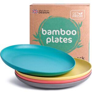 GET FRESH Bamboo Kids Plates Set – 4-pack